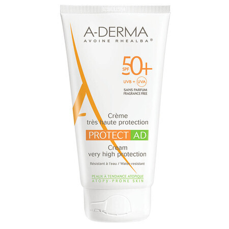 Crema pentru protectia solara a pielii atopice cu SPF 50+, 150 ml, A-Derma Protect AD