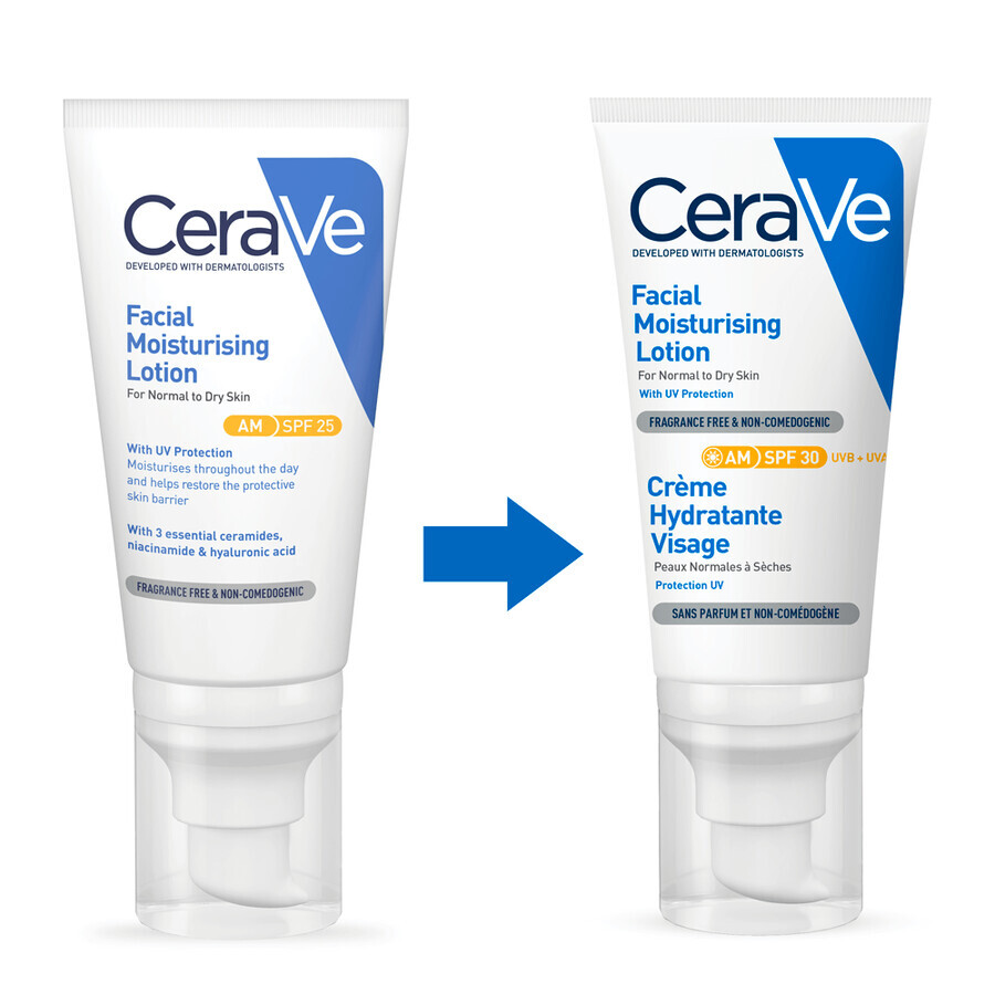 Crème hydratante pour le visage SPF 30, 52 ml, CeraVe