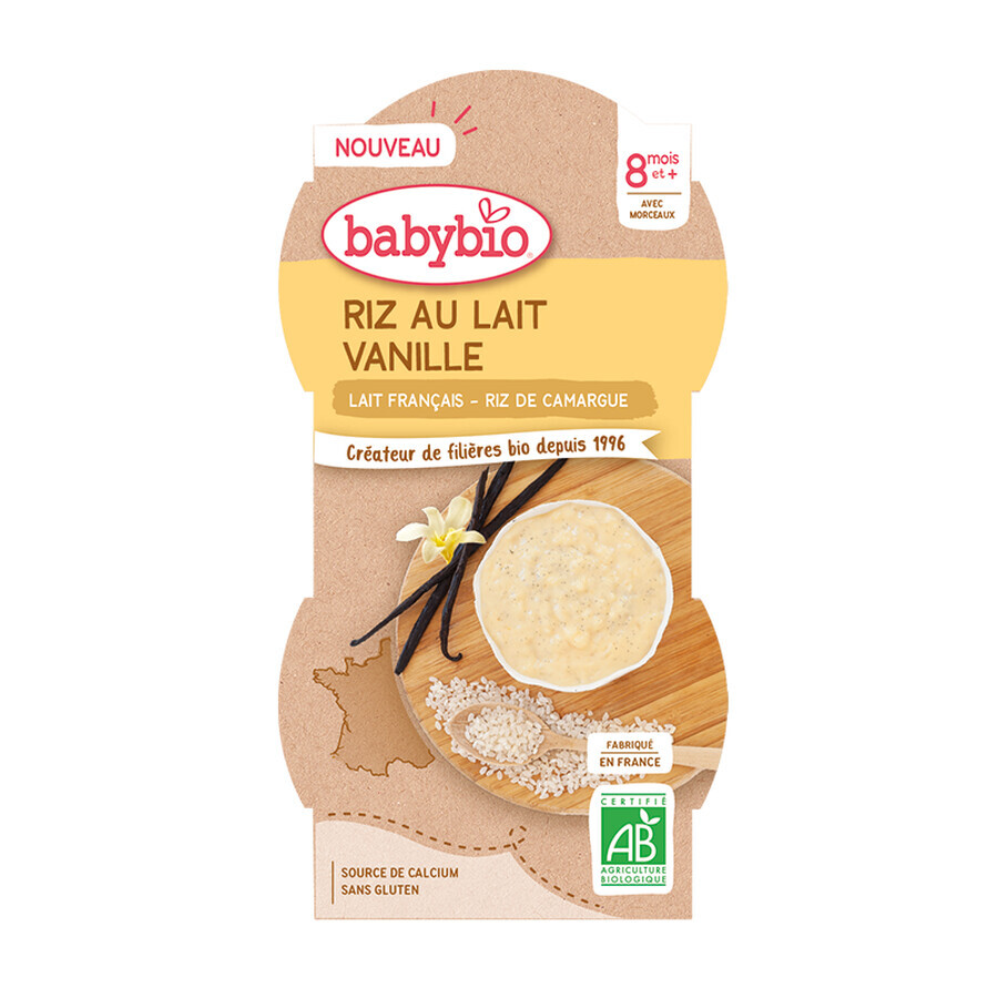 Biologisch melkdessert met rijst en vanille, 2 x 100 g, BabyBio