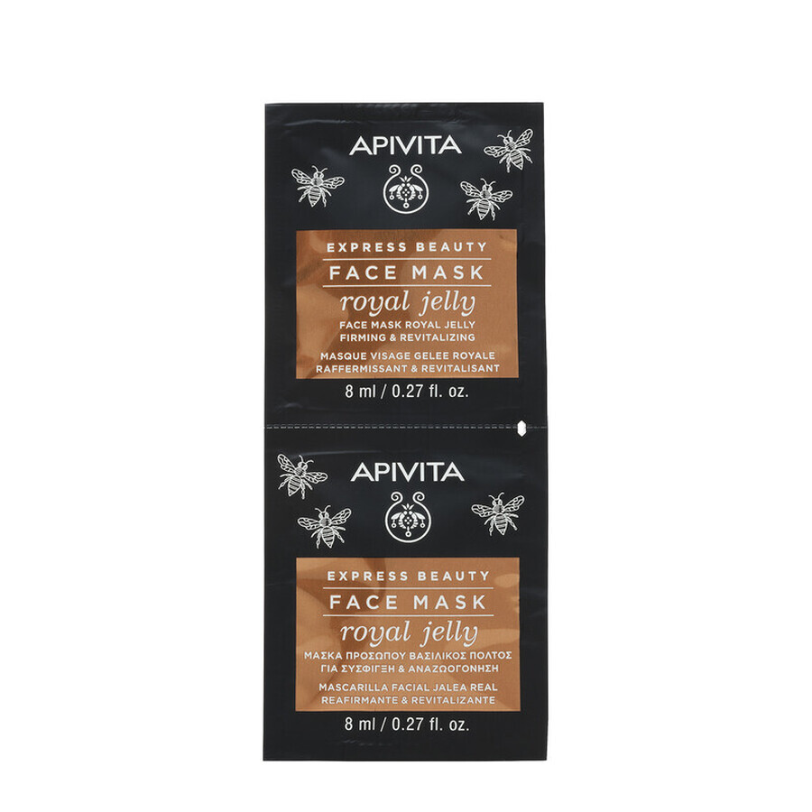 Express Beauty Matcha Milk Facial Mask, 2 x 8 ml, Apivita