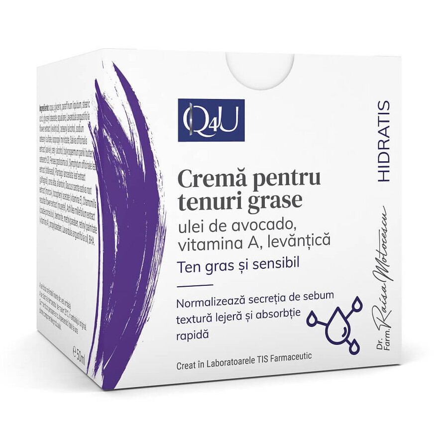 Crema per pelli grasse Hidratis Q4U, 50 ml, Tis Farmaceutic