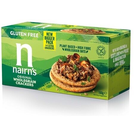 Glutenvrije volkoren havercrackers, 160 gr, Nairns