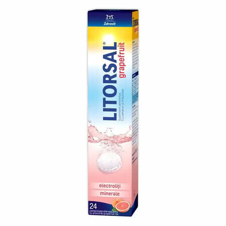 Litorsal electrolytes with grapefruit flavour, 24 effervescent tablets, Zdrovit