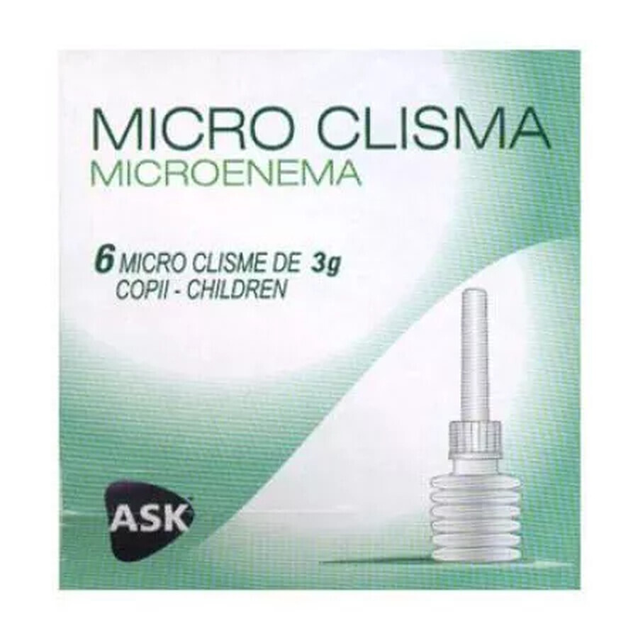 Micro clisma pentru copii, Microenema, 6 bucati, Amc Pharma Solutions