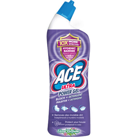 ACE Ultra Power toiletreinigingsoplossing met bloemige gel, 750 ml