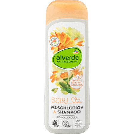Alverde Naturkosmetik Lozione e shampoo per bambini alla calendula, 250 ml