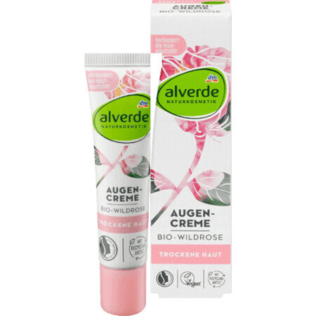 Alverde Naturkosmetik Crema occhi alla rosa canina, 15 ml