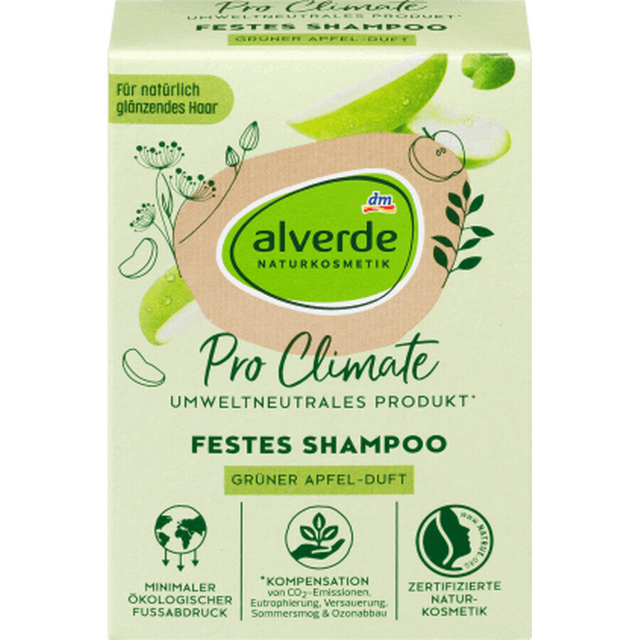 Alverde Naturkosmetik Pro Climate vaste shampoo appelgroen, 60 g