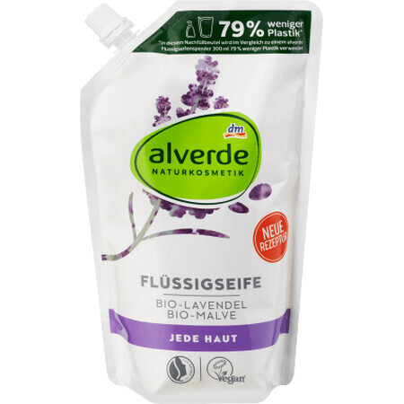 Alverde Naturkosmetik Vloeibare zeep lavendel reserve, 500 ml