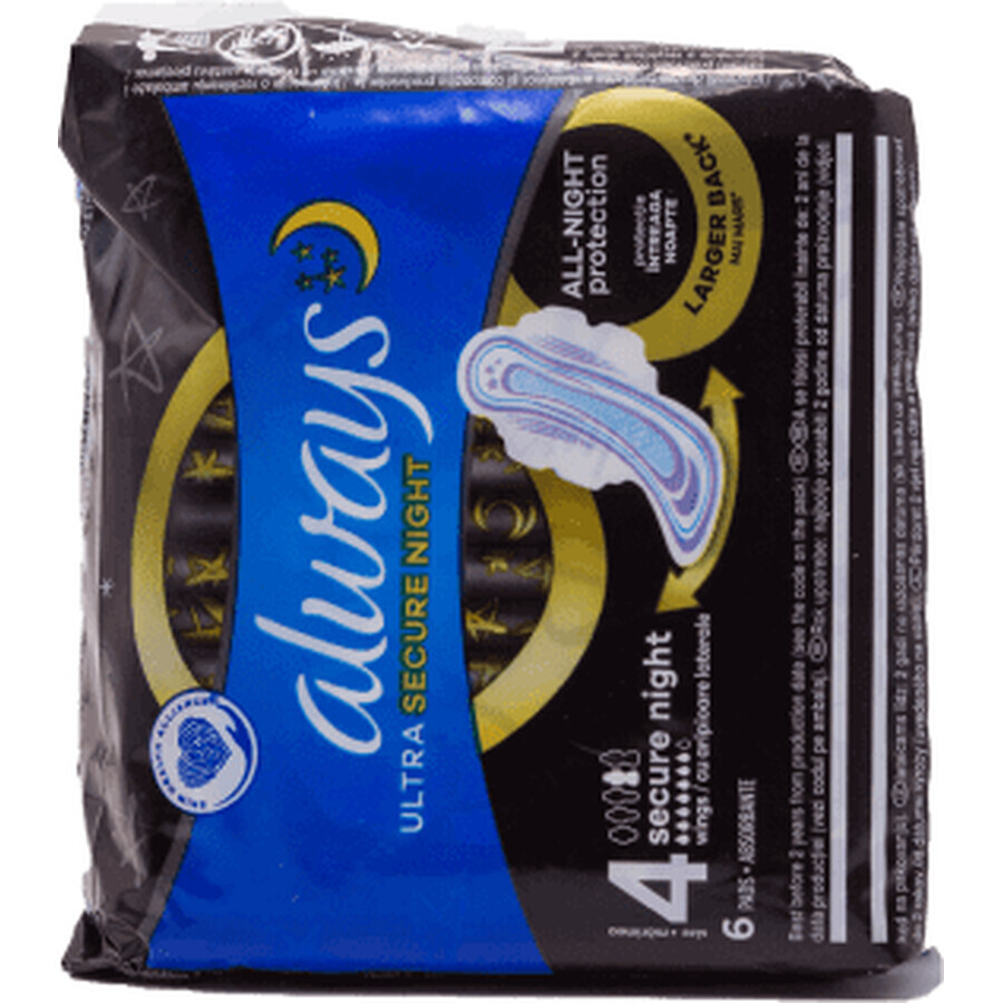 altijd absorberende Ultra Secure Night, 6 stuks