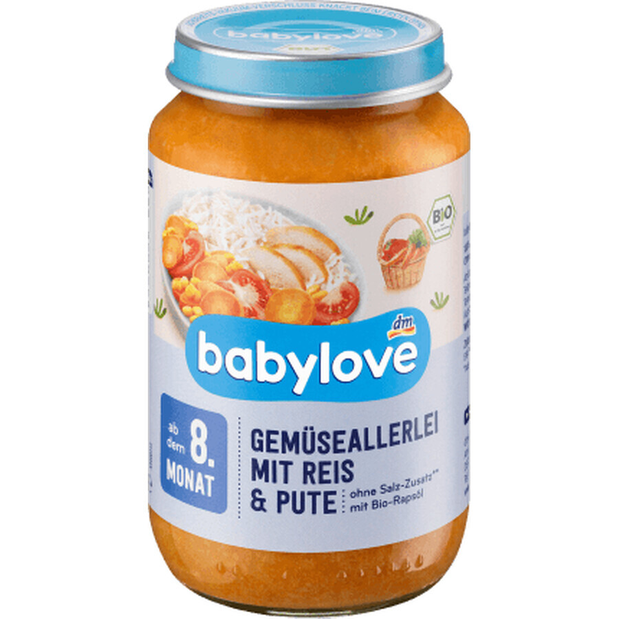 Babylove groente met rijst &amp; kalkoen 8+ ECO, 220 g