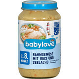 Babylove Menu végétal à la crème, riz et saumon 8+, 220 g