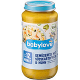 Babylove Menù di Riso con Pollo e Patate Dolci ECO, 12+, 250 g