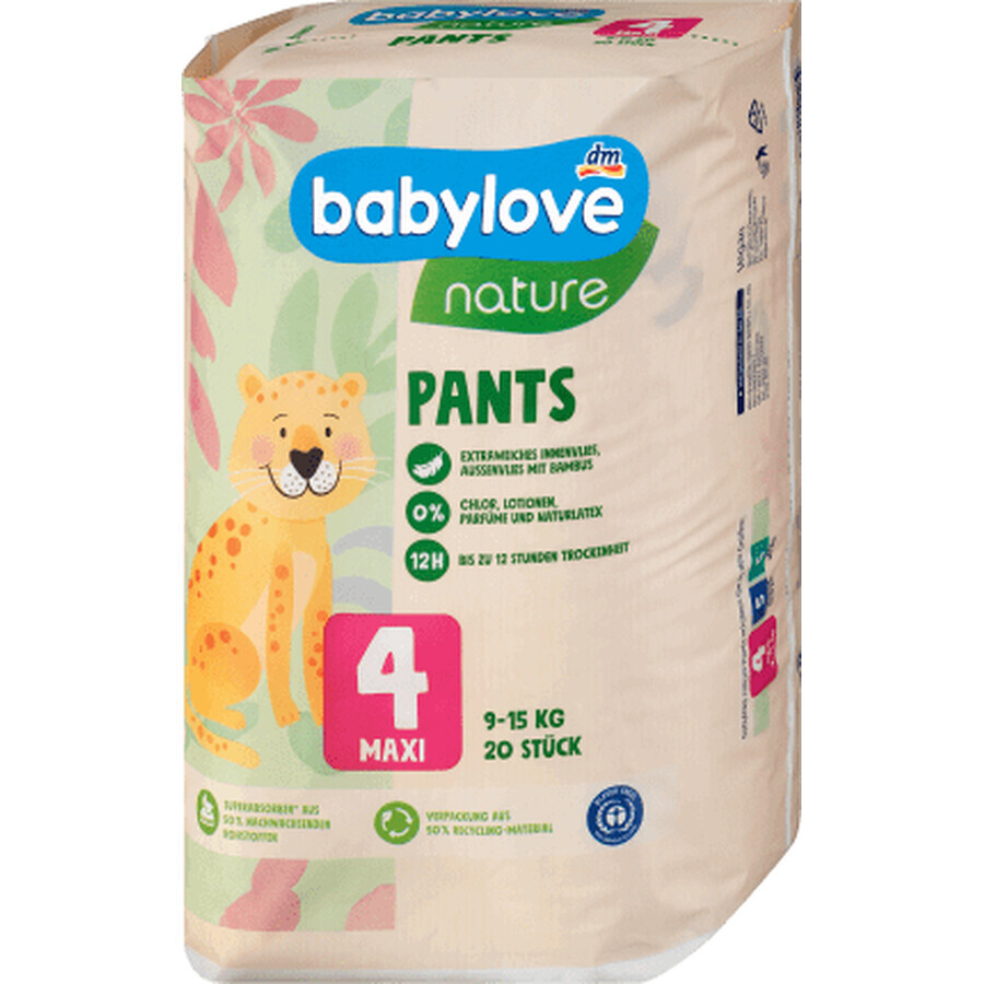 Babylove nature Nature scutece chilot nr 4, 20 buc