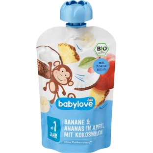 Babylove Przecier bananowy z ananasem i kokosem ECO, 100 g