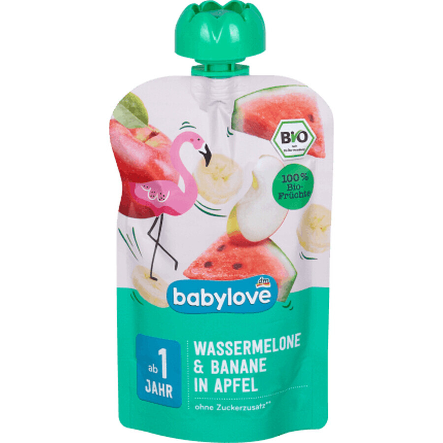 Babylove Purée de melon avec banane et pomme ECO, 12+, 100 g