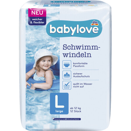 Babylove Schwimmwindel, Größe L, 12 Stück