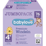 Babylove Premium jumbo luiers maat 4+, 76 stuks