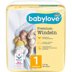 Babylove Couche Premium, Taille 1, 28 pièces