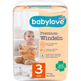 Couche Babylove Premium numéro 3, 46 pièces