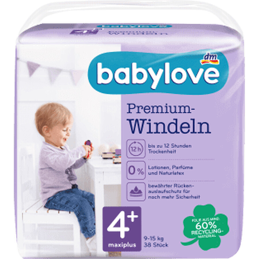 Babylove Scutece premium numărul 4+, 38 buc