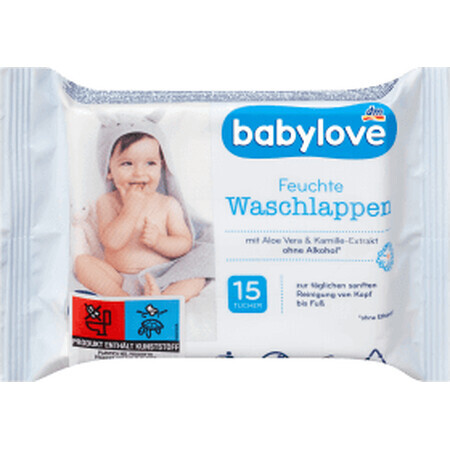 Salviette umidificate Babylove Care, 15 pz