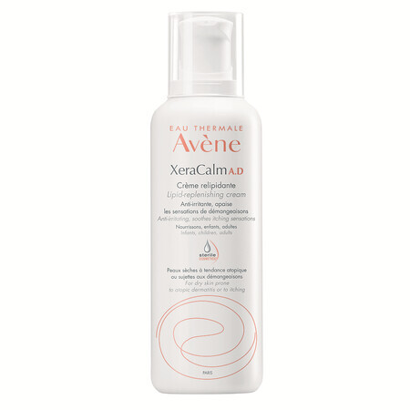 XeraCalm AD, 400 ml, Avène, crème relipidante pour les peaux sèches sujettes à la dermatite atopique ou aux démangeaisons.