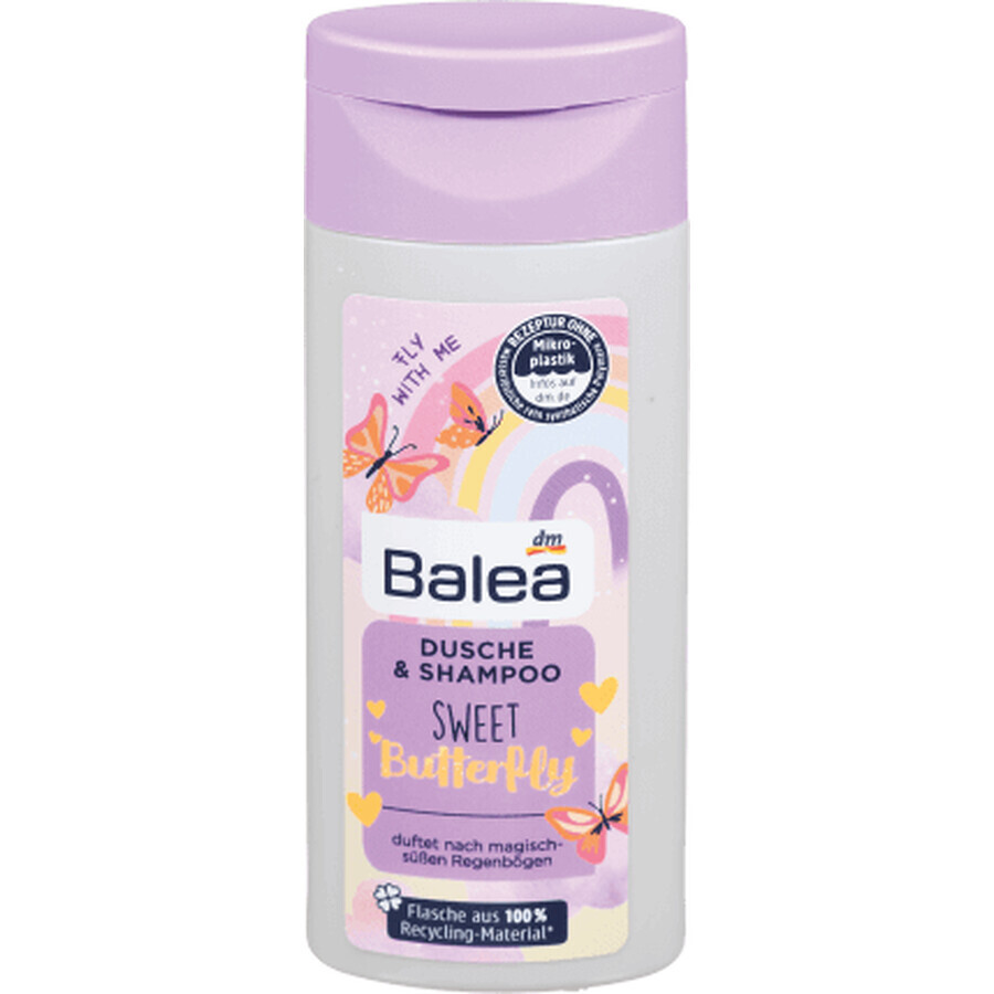 Balea Sweet Butterfly Shower Gel &amp; Shampoo for Kids, 50 ml