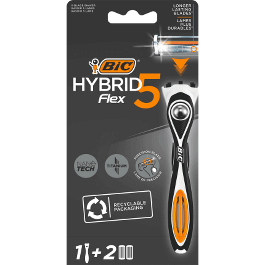 Rasoir hybride BIC Flex5 + 2 recharges, 1 pièce