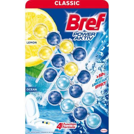 Bref Power Aktiv Zitrone und Ozean Toilettenerfrischer, 200 g