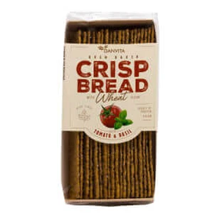 Danvita Pan crujiente con tomate y albahaca, 130 g