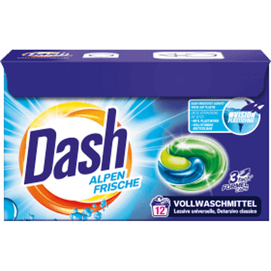 Dash Wasmiddelcapsules 3in1 Alpen Frische, 12 stuks