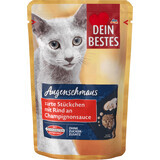 Dein Bestes Kattenvoer met rundvlees in champignonsaus, 100 g