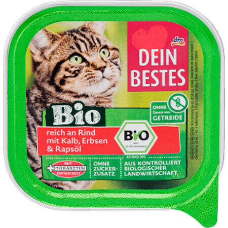 Dein Bestes ECO natvoer met rundvlees, erwten en koolzaadolie, 100 g