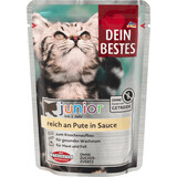 Dein Bestes sachet nourriture humide pour chats juniors dinde en sauce, 100 g