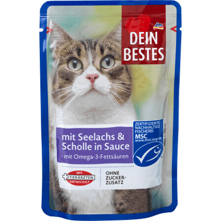 Dein Bestes pouch nat kattenvoer zalm &amp; kreeft, 100 g