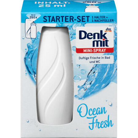 Denkmit Mini-spray Ocean Fresh luchtverfrisser set, 25 ml