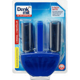 Porte pierre Denkmit bleu pour rafraîchir les toilettes + 2 recharges, 3 pcs.