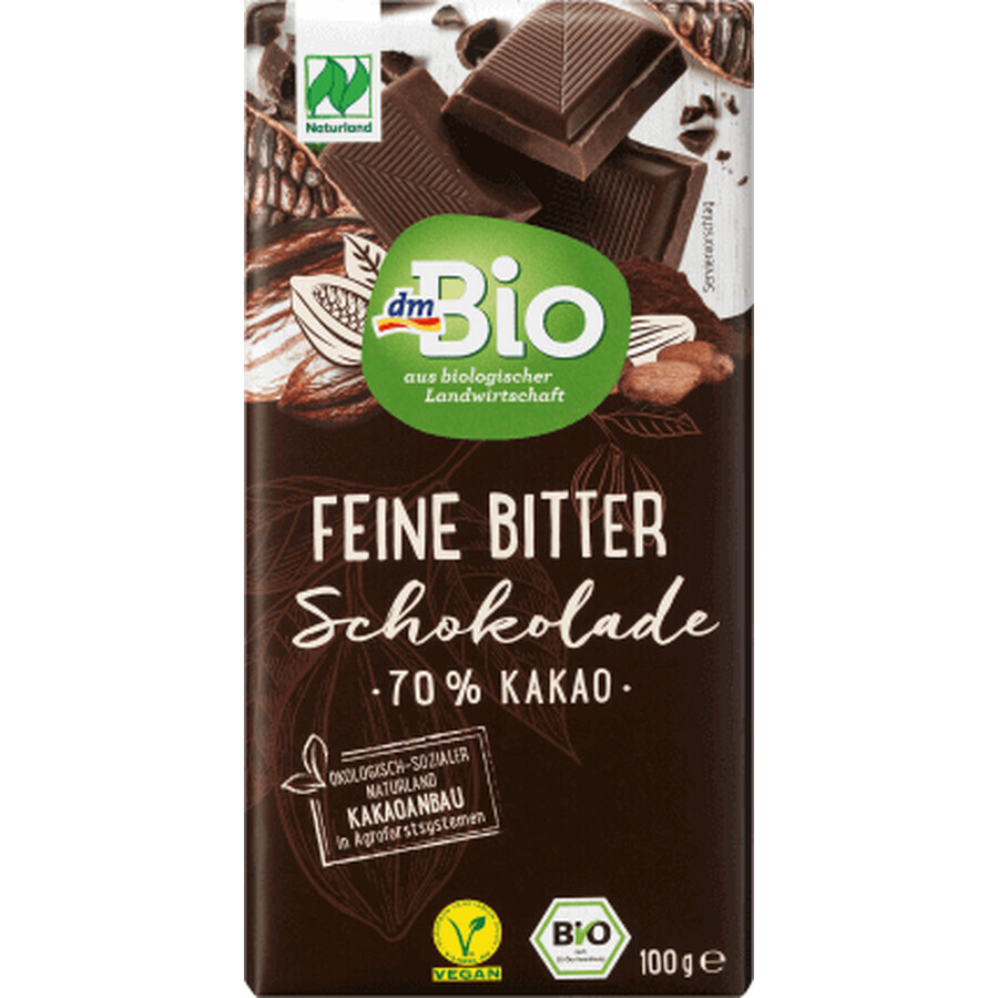 DmBio Bittere chocolade 70% cacao, 100 g