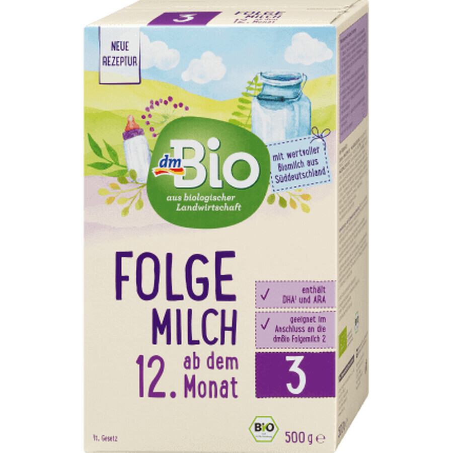 DmBio opvolgmelkpoeder nr. 3 ECO vanaf 12 maanden, 500 g