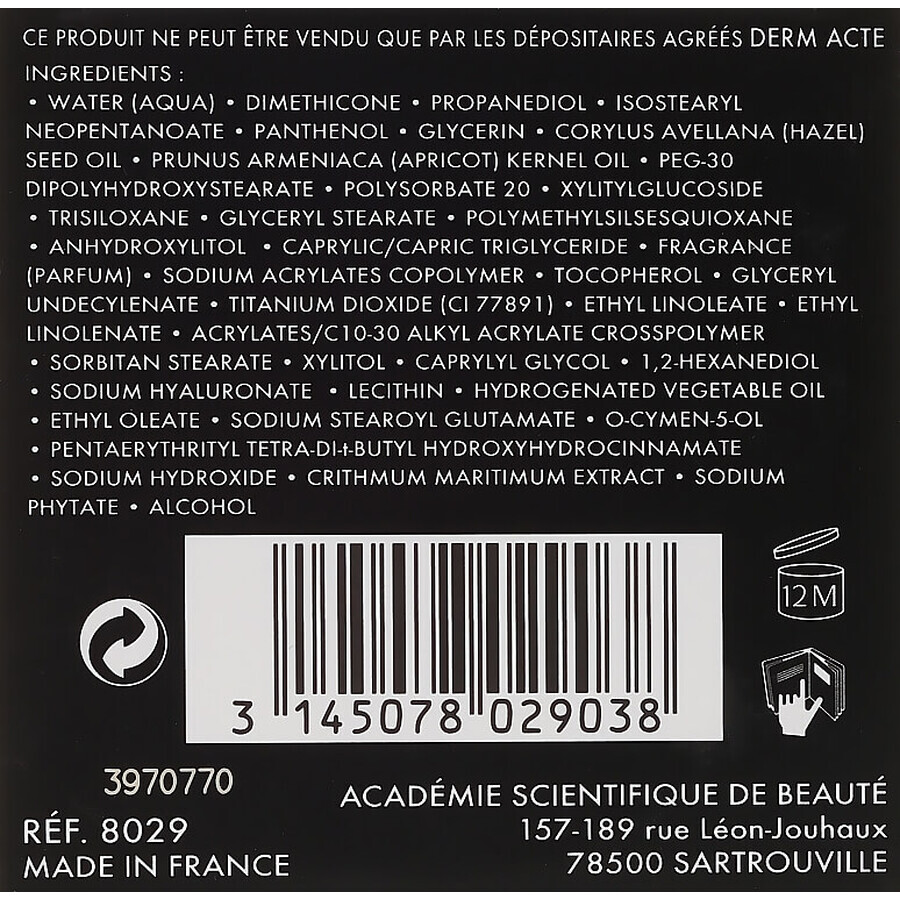 Crema tratament pentru fata cu acid hiluronic Derm Acte Hydratante Survitaminee AC8029, 50 ml, Academie