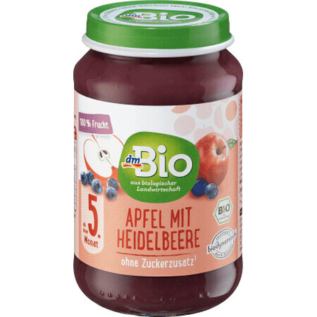 DmBio Fruchtpüree mit Äpfeln und Heidelbeeren ECO 5+, 190 g