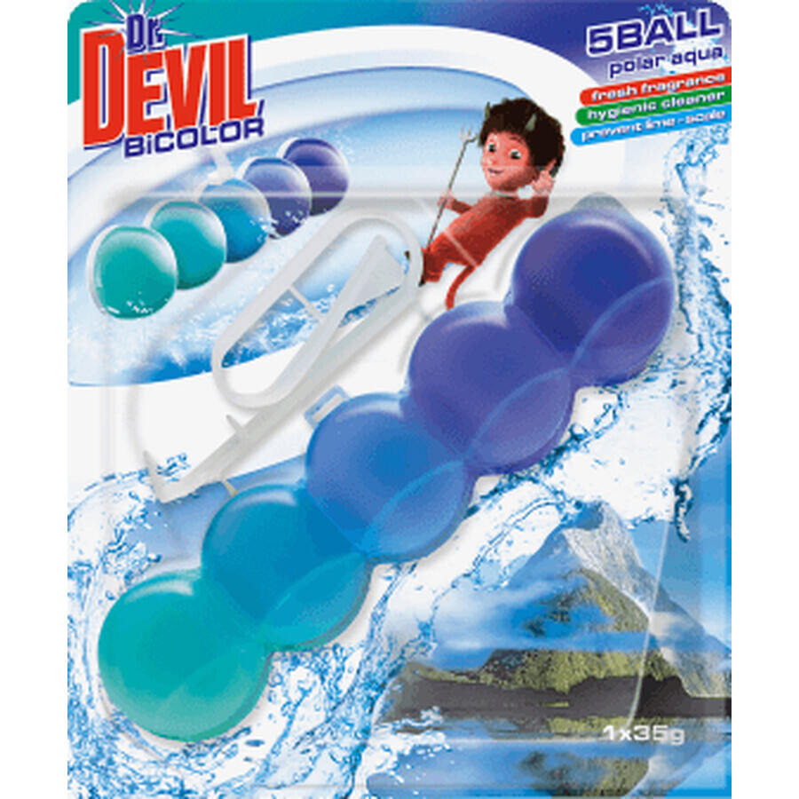Devil Bicolor polar aqua toilet freshener, 1 pc