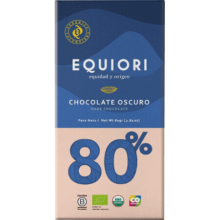 Equiori Pure chocolade met 80% cacao, 80 g