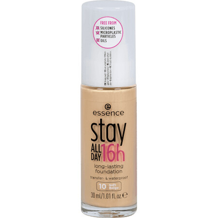 Essence Cosmetics Fond de teint longue tenue Stay All Day 16h 10 Soft Beige, 30 ml