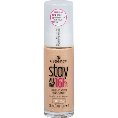 Essence Cosmetics Stay All Day 16u Langhoudende Foundation 30 Zacht Zand, 30 ml