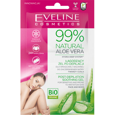 Eveline Cosmetics Soothing post shave gel with 99% natural aloe vera, 10 ml