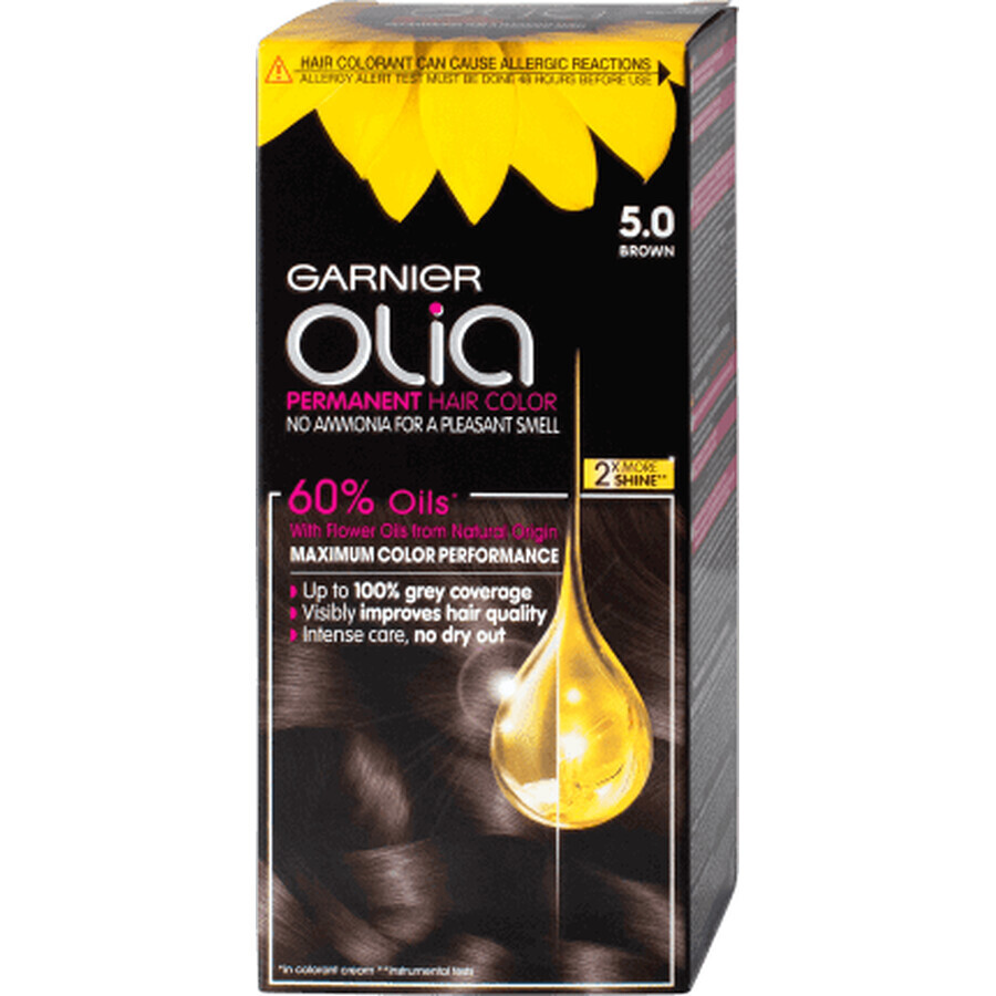 Garnier Olia Teinture permanente sans ammoniaque 5.0 brun, 1 pc