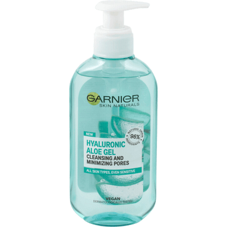 Garnier Skin Naturals Gel di aloe ialuronico per la pulizia della pelle, 200 ml