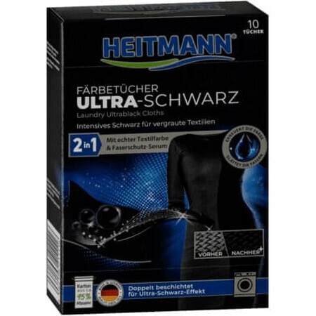 HEITMANN Zwarte washandjes, 10 stuks